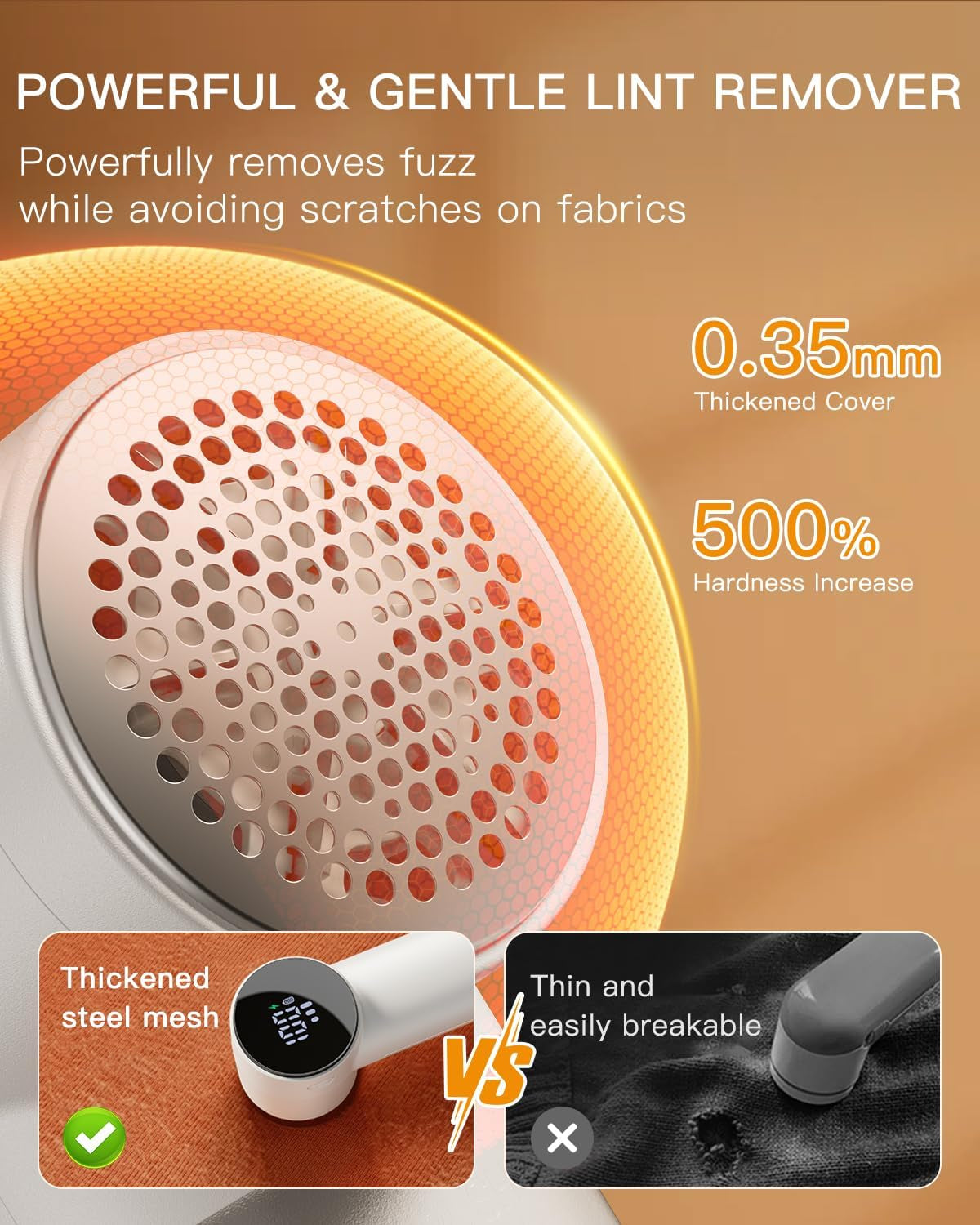 Rechargeable Fabric Shaver Electric Lint Remover Lint Shaver with Digital Displ