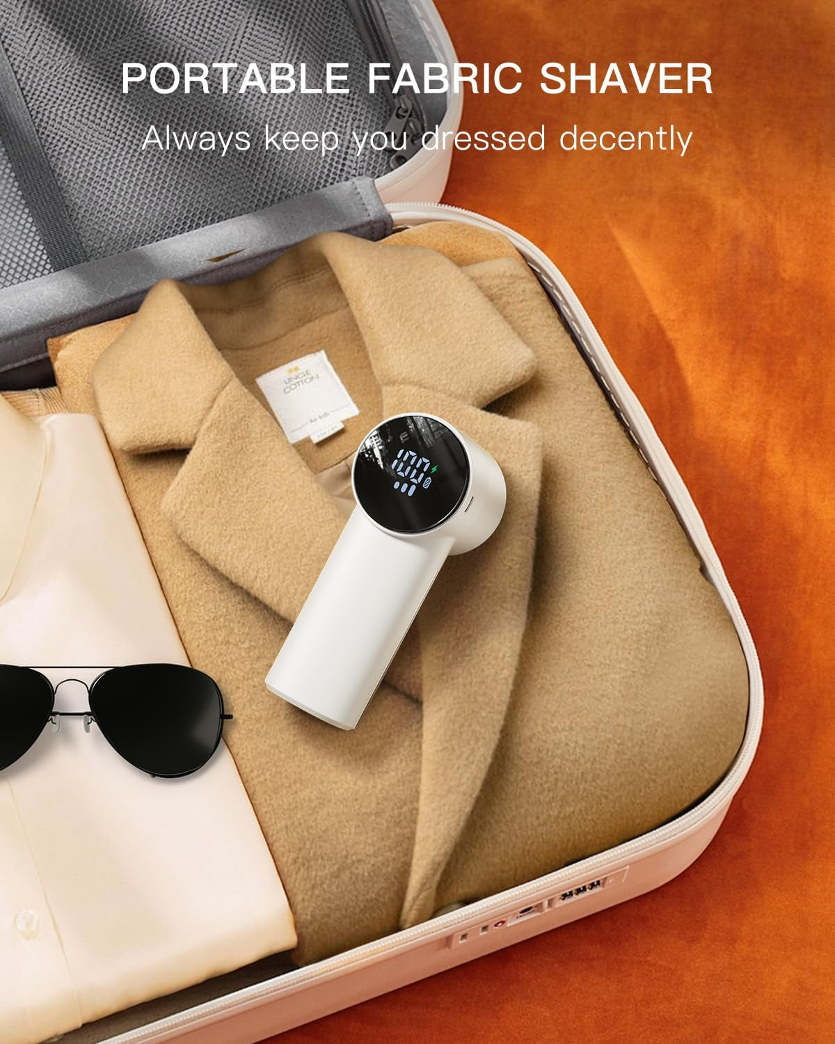 Rechargeable Fabric Shaver Electric Lint Remover Lint Shaver with Digital Displ